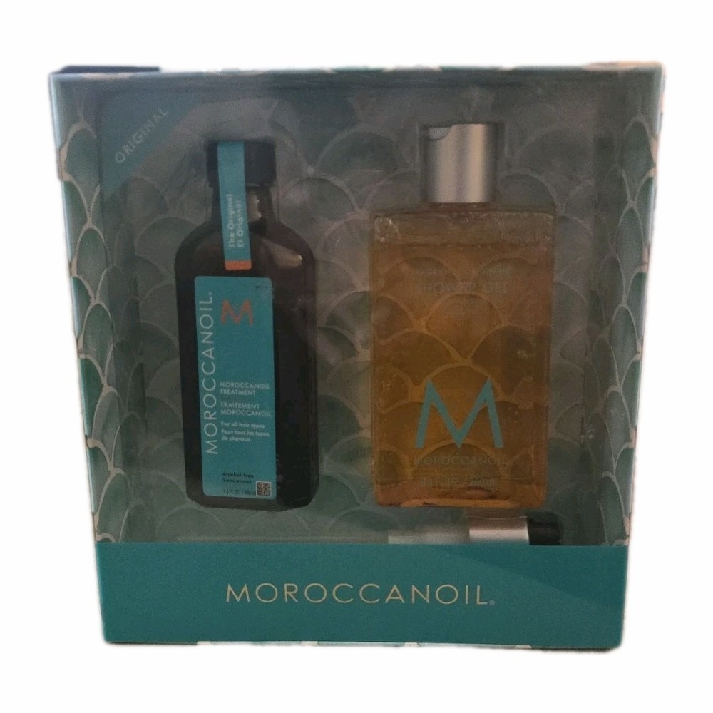 NIB Moroccanoil Original Treatment 3.4oz‎ & Shower Gel 8.4oz Full SZ Set W/ Pump